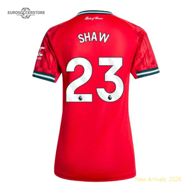2025-2026 Man Utd Home Shirt (Womens) (Shaw 23)-Football Jersey Hub