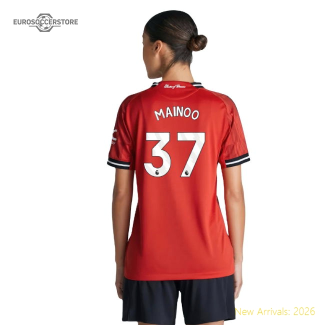 2025-2026 Man Utd Authentic Home Shirt (Womens) (Mainoo 37)-Football Jersey Hub