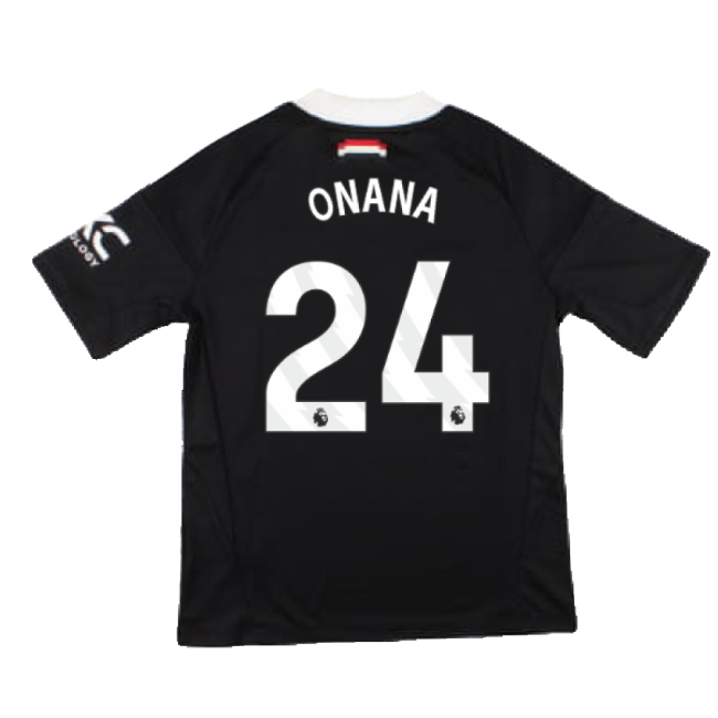 2024-2025 Man Utd Third Goalkeeper Shirt (Black) - Kids (Onana 24)-Football Jersey Hub