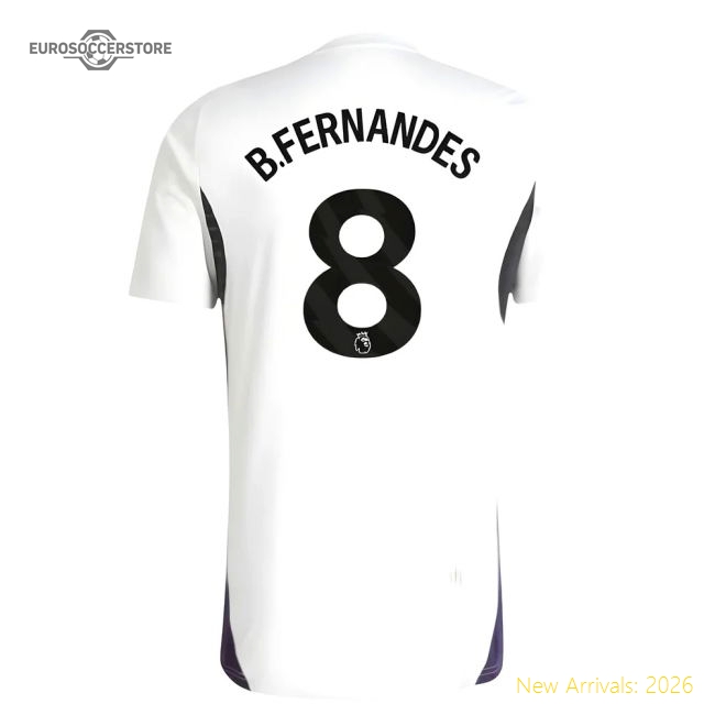 2025-2026 Man Utd Training Jersey (White) (B.Fernandes 8)-Football Jersey Hub