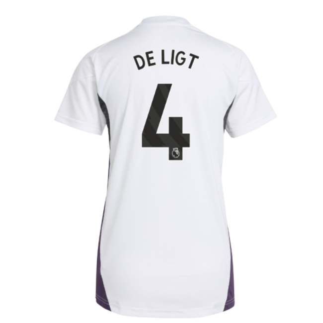 2025-2026 Man Utd Training Jersey (White) - Womens (De Ligt 4)-Football Jersey Hub