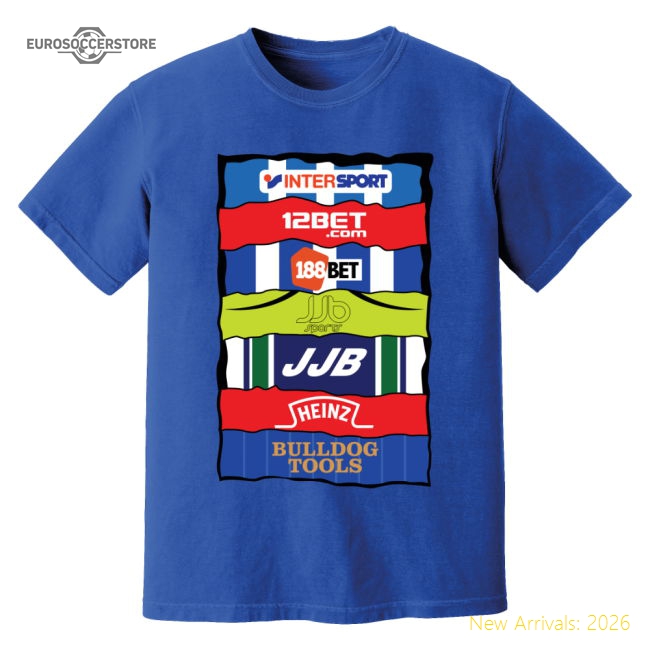 Wigan Sponsor History T-Shirt (Blue)-Vantage Point Soccer