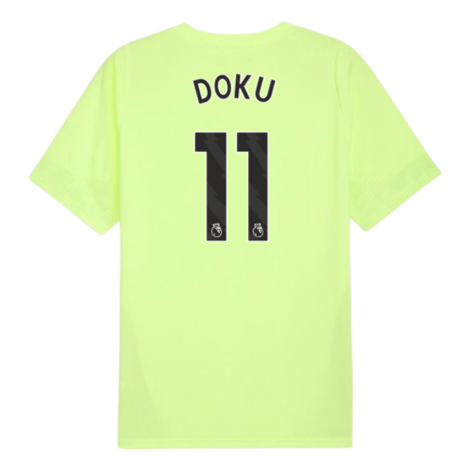 2025-2026 Man City Training Jersey (Fizzy Apple) (Doku 11)-Football Shirts Shop