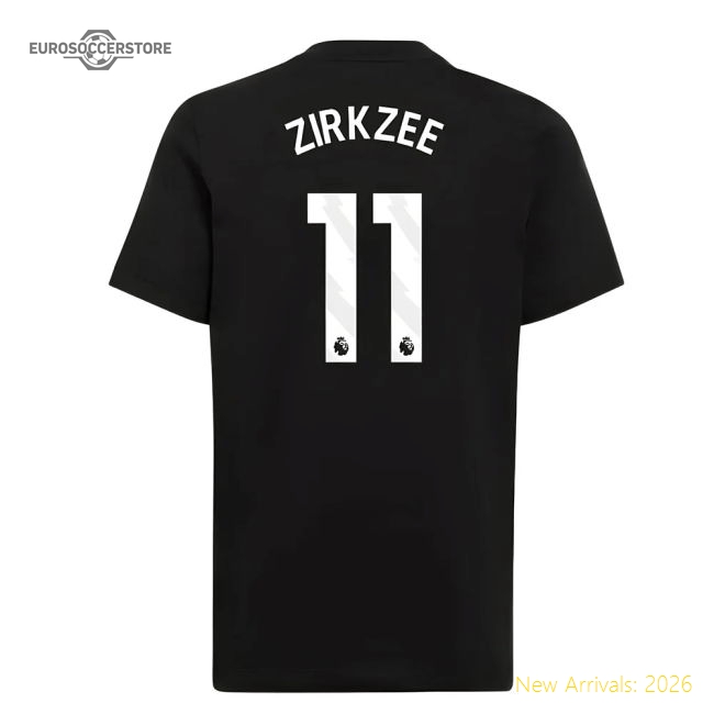 2025-2026 Man Utd EU Training Tee (Black) (Zirkzee 11)-Football Jersey Hub
