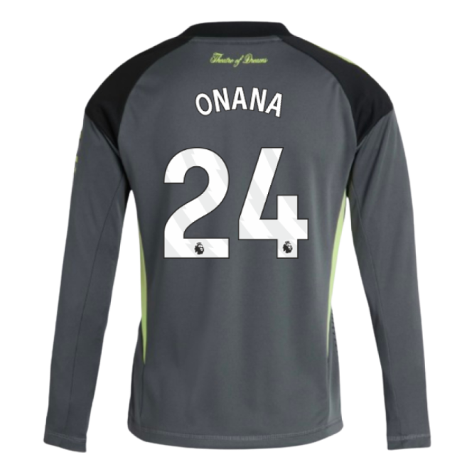 2025-2026 Man Utd Home Goalkeeper Shirt (Grey) - Kids (Onana 24)-Football Jersey Hub
