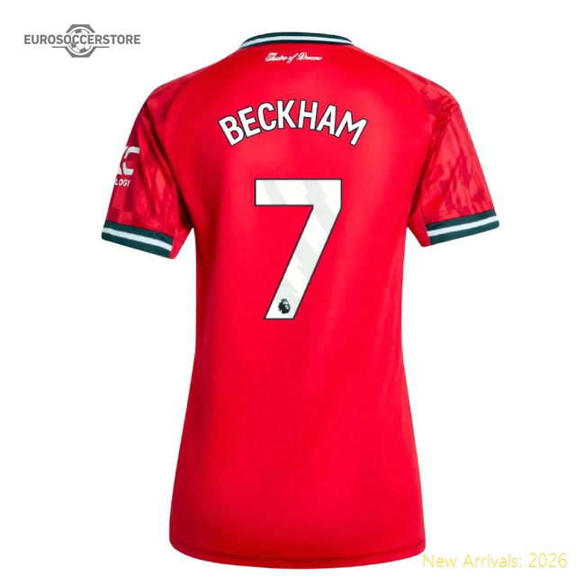 2025-2026 Man Utd Home Shirt (Womens) (Beckham 7)-Football Jersey Hub