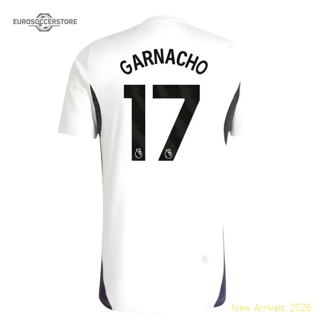 2025-2026 Man Utd Training Jersey (White) (Garnacho 17)-Football Jersey Hub