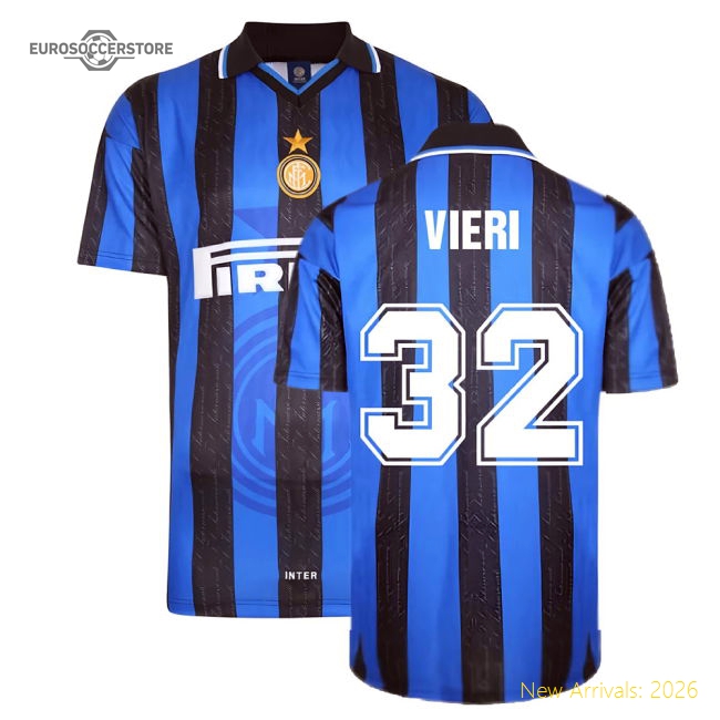 1998 Inter Milan Score Draw Home Shirt (VIERI 32)-Football Shirts Shop