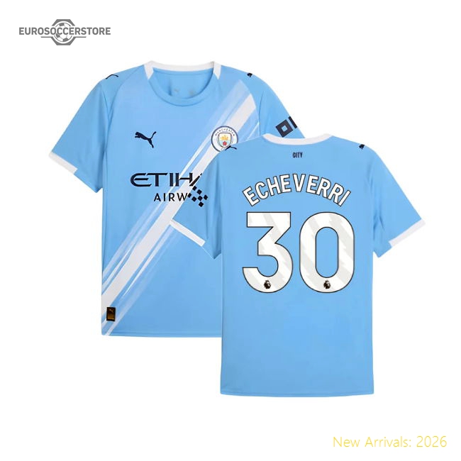 2025-2026 Man City Home Shirt (Echeverri 30)-Football Shirts Shop