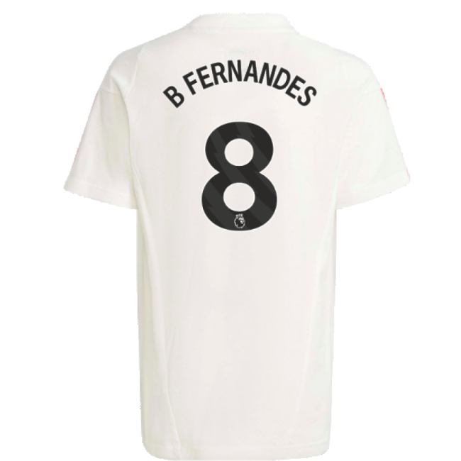 2023-2024 Man Utd Training Tee (White) - Kids (B Fernandes 8)-Football Jersey Hub