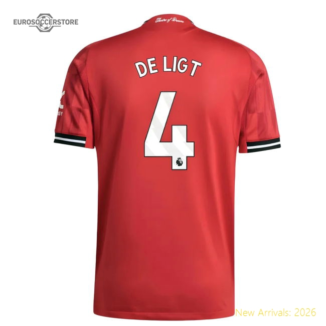 2025-2026 Man Utd Authentic Home Shirt (De Ligt 4)-Football Jersey Hub