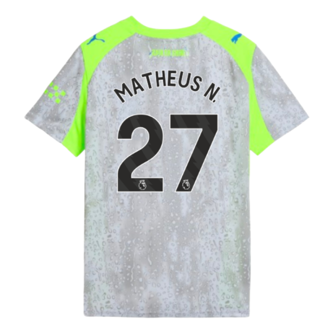 2025-2026 Man City Third Shirt (Kids) (Matheus N. 27)-Football Jersey Hub