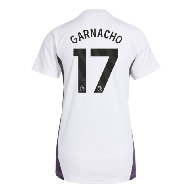 2025-2026 Man Utd Training Jersey (White) - Womens (Garnacho 17)-Football Jersey Hub