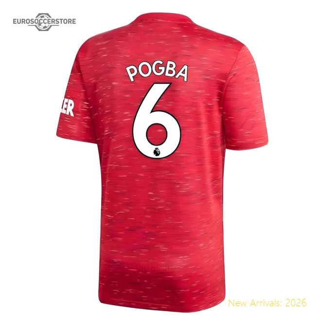 2020-2021 Man Utd Adidas Home Football Shirt (POGBA 6)-Football Jersey Hub