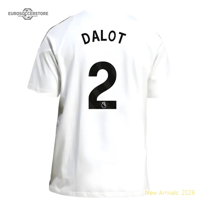 2025-2026 Man Utd Training Tee (White) (Dalot 2)-Football Jersey Hub