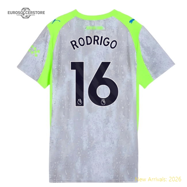 2025-2026 Man City Third Shirt (Womens) (Rodrigo 16)-Football Jersey Hub