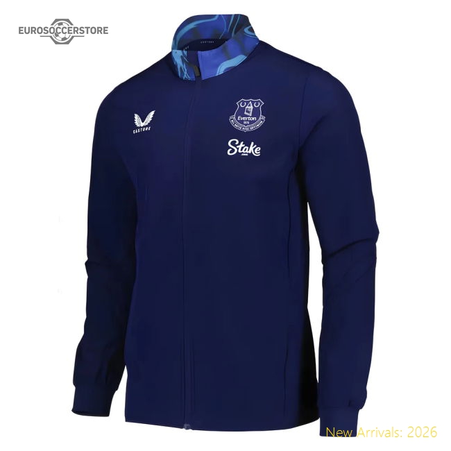 2025-2026 Everton Pre Match Jacket (Navy)-Football Jersey Hub