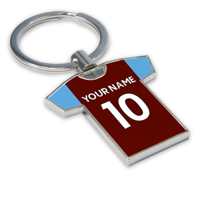 Personalised West Ham Football Shirt Key Ring-Vantage Point Soccer