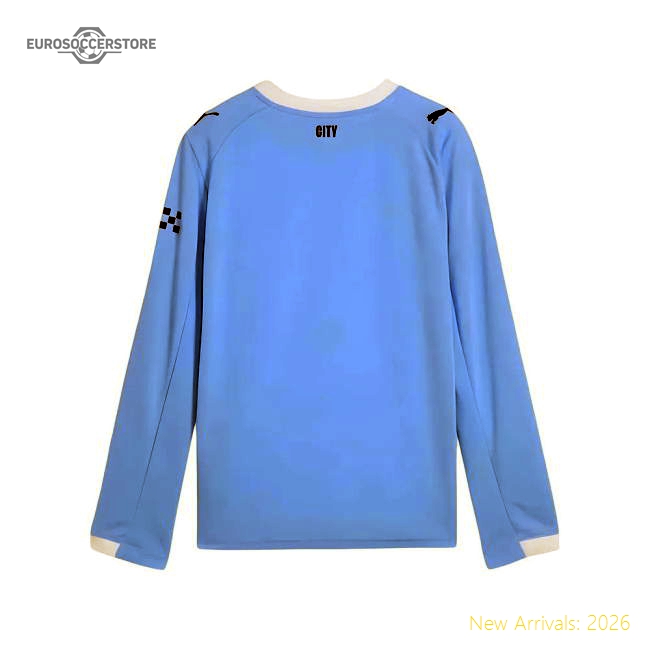 2025-2026 Man City Long Sleeve Home Shirt (Kids) (Reijnders 4)-Football Shirts Shop