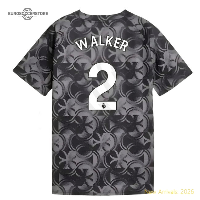 2025-2026 Man City Warm Up Jersey (Black) - Kids (Walker 2)-Football Shirts Shop