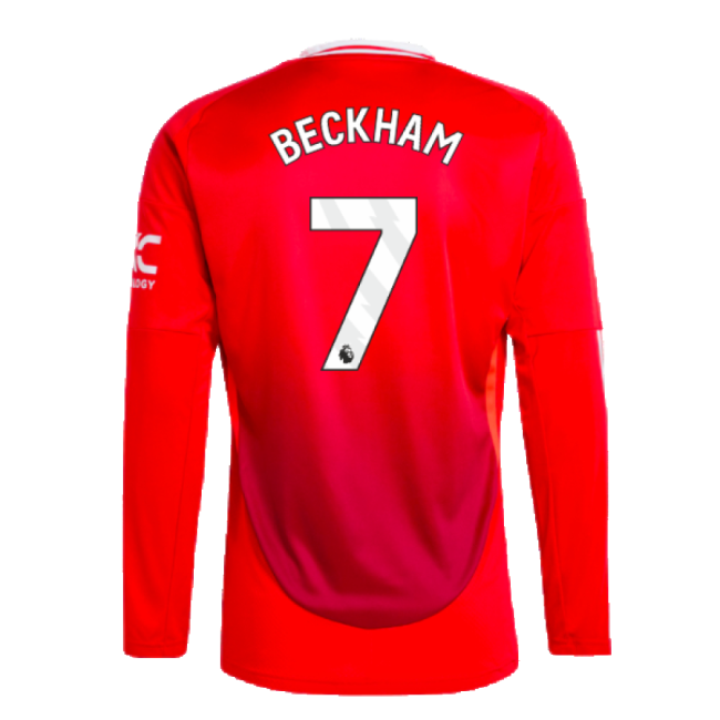 2024-2025 Man Utd Long Sleeve Home Shirt (Beckham 7)-Football Jersey Hub
