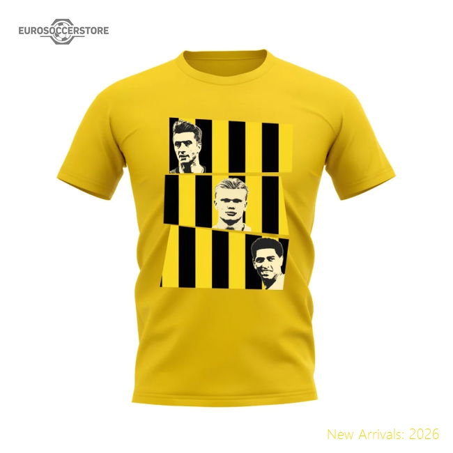 Borussia Dortmund Reus Haaland Bellingham Borussia Dortmund Trio T-Shirt-Jersey Chest: 2026 World Cup Soccer Kits