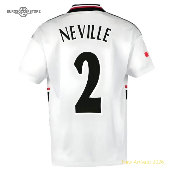 1999 Manchester United Away Football Shirt (NEVILLE 2)-Football Jersey Hub