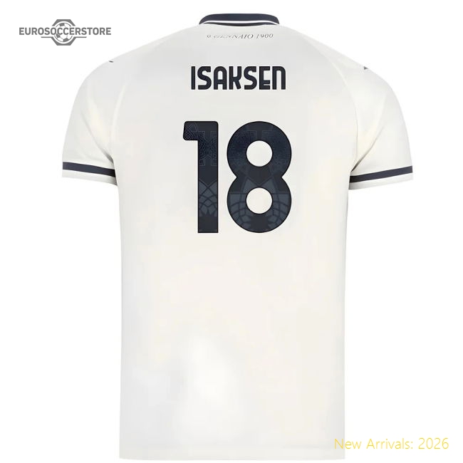 2025-2026 Lazio Away Shirt - Kids (Isaksen 18)-Vantage Point Soccer