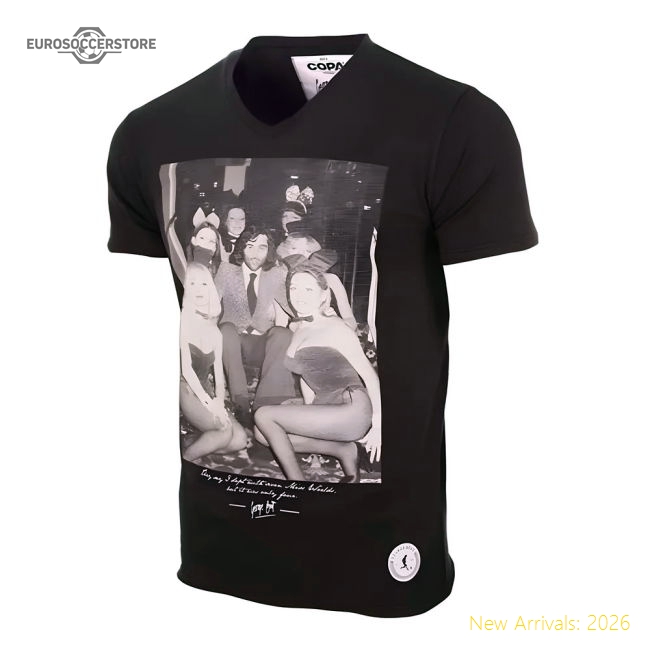George Best Playboy Bunnies T-Shirt (Black)-Football Jersey Hub