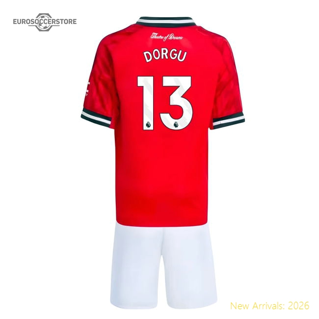 2025-2026 Man Utd Home Mini Kit (Dorgu 13)-Football Jersey Hub