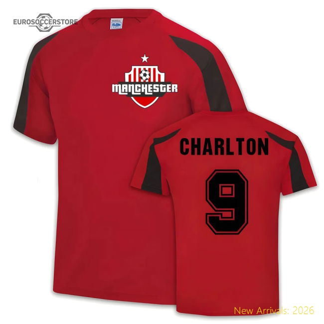 Man United Sports Training Jersey (Bobby Charlton 9)-Football Jersey Hub