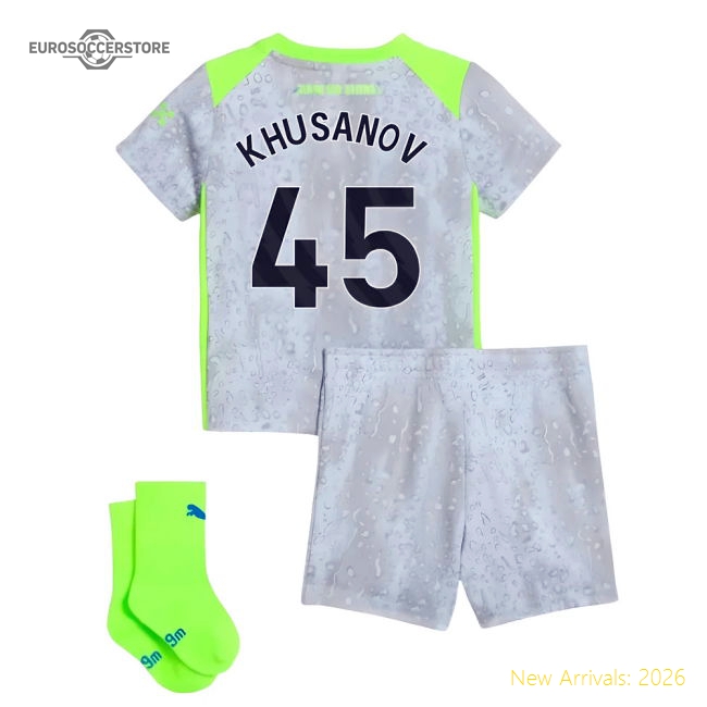 2025-2026 Man City Third Baby Kit (Khusanov 45)-Football Jersey Hub