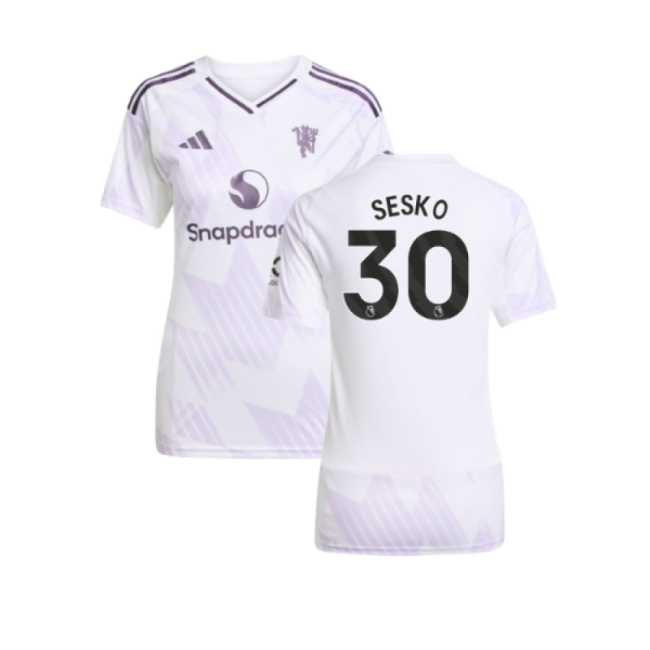 2025-2026 Man Utd Away Shirt (Womens) (Sesko 30)-Football Jersey Hub