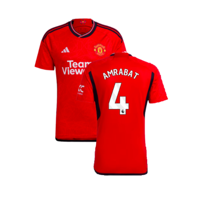 2023-2024 Man Utd Home Shirt (Amrabat 4)-Football Jersey Hub