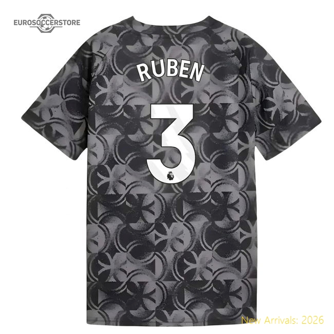 2025-2026 Man City Warm Up Jersey (Black) - Kids (Ruben 3)-Football Shirts Shop