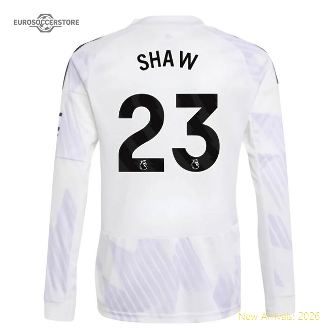 2025-2026 Man Utd Long Sleeve Away Shirt (Kids) (Shaw 23)-Football Jersey Hub