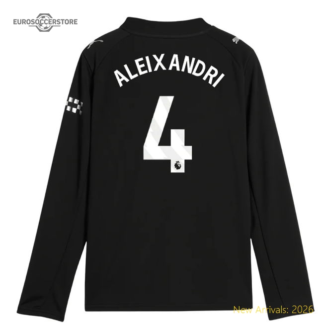 2025-2026 Man City Long Sleeve Away Shirt (Kids) (Aleixandri 4)-Football Jersey Hub