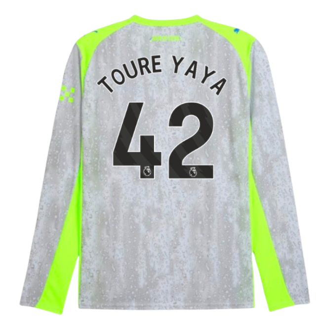 2025-2026 Man City Long Sleeve Third Shirt (Toure Yaya 42)-Football Jersey Hub