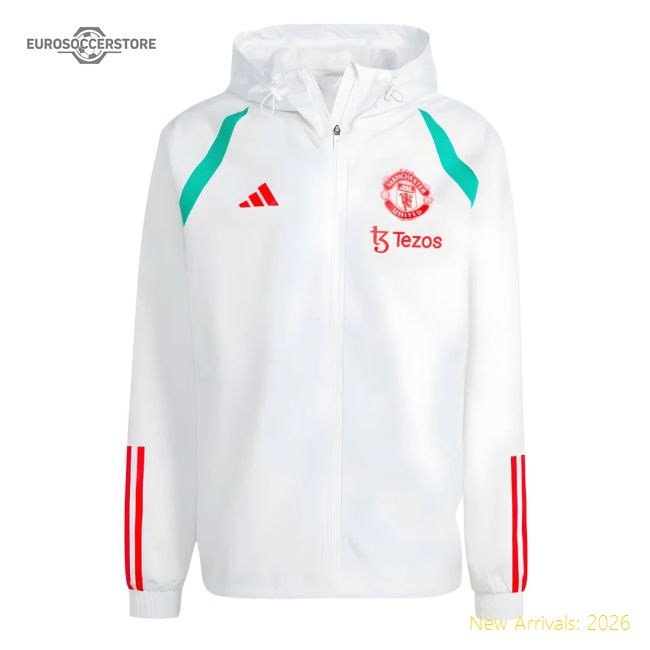 2023-2024 Man Utd Allweather Jacket (White)-Football Jersey Hub