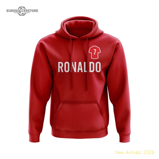 Cristiano Ronaldo Man United Number Hoody (Red)-Football Jersey Hub