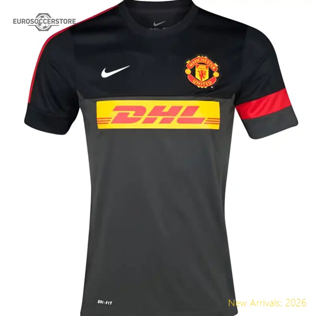 2012-13 Man Utd Nike Training Shirt (Black) - Kids-Football Jersey Hub