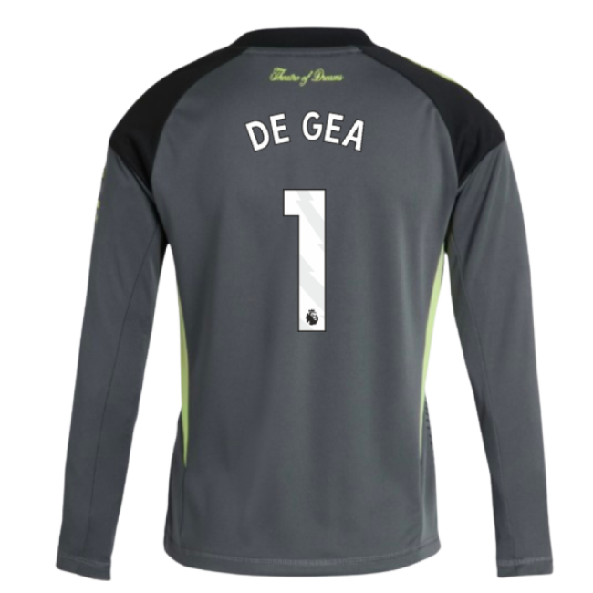 2025-2026 Man Utd Home Goalkeeper Shirt (Grey) - Kids (De Gea 1)-Football Jersey Hub