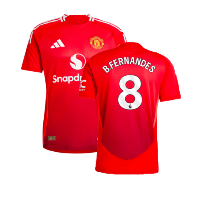 2024-2025 Man Utd Authentic Home Shirt (B.Fernandes 8)-Football Jersey Hub