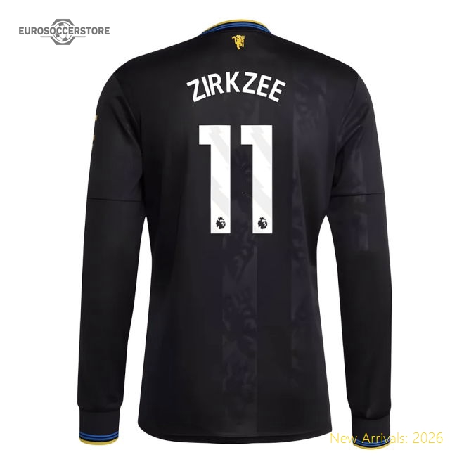 2025-2026 Man Utd Long Sleeve Third Shirt (Zirkzee 11)-Football Jersey Hub