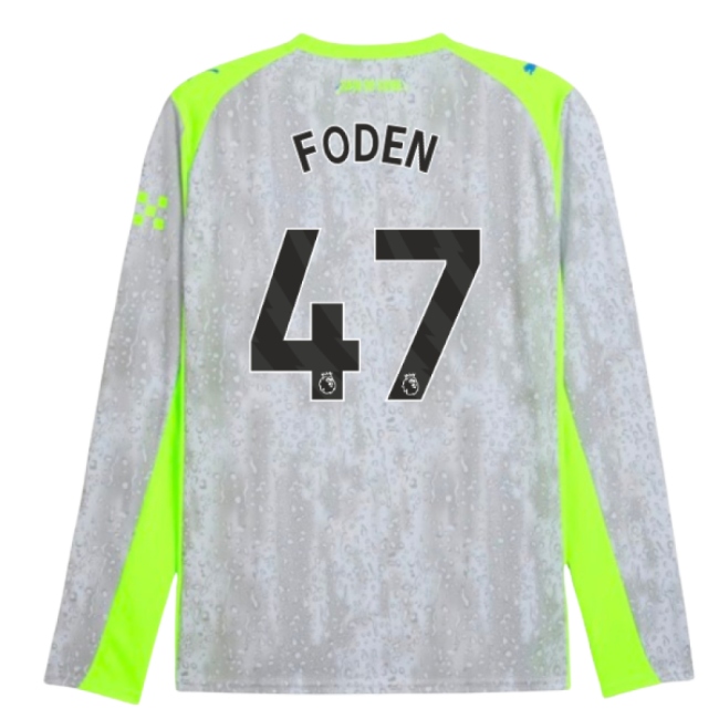 2025-2026 Man City Long Sleeve Third Shirt (Foden 47)-Football Jersey Hub