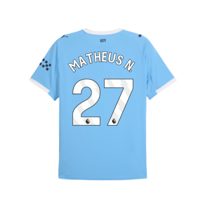 2025-2026 Man City Home Shirt (Matheus N. 27)-Football Shirts Shop