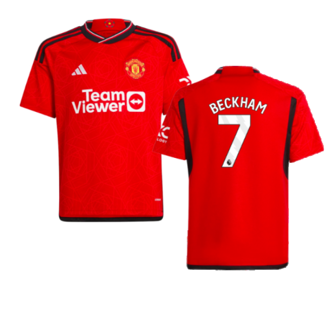 2023-2024 Man Utd Home Shirt (Kids) (Beckham 7)-Football Jersey Hub