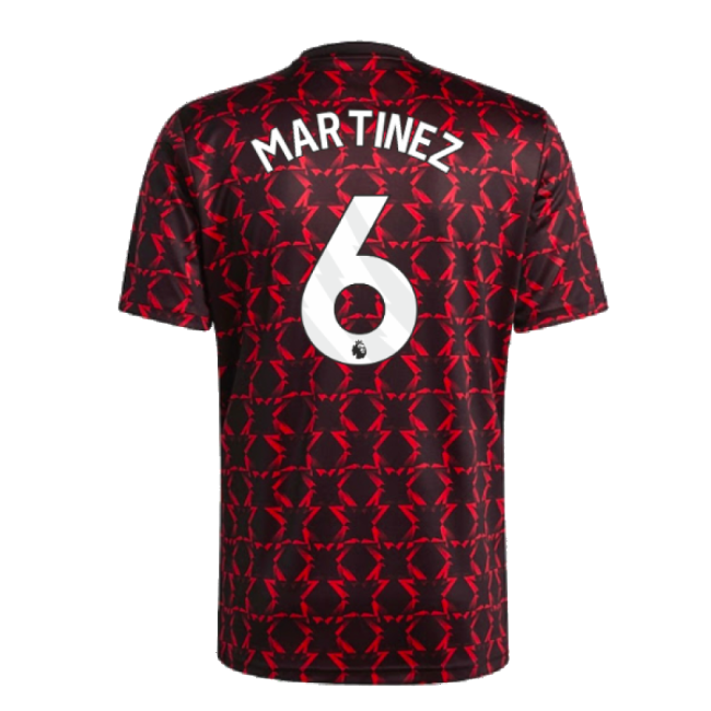 2024-2025 Man Utd Pre-Match Shirt (Black) (Martinez 6)-Football Jersey Hub