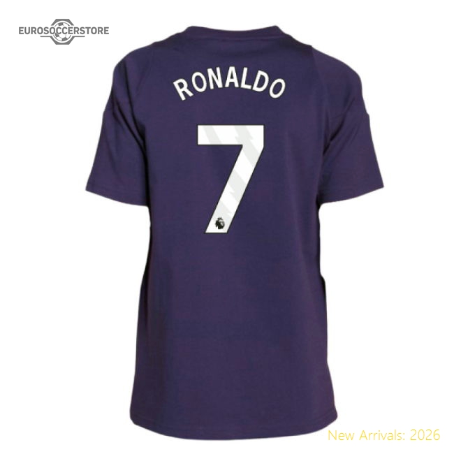 2025-2026 Man Utd Training Tee (Aurora Plum) - Kids (Ronaldo 7)-Football Jersey Hub