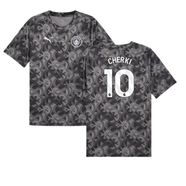 2025-2026 Man City Warm Up Jersey (Black) (Cherki 10)-Football Shirts Shop